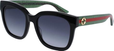 gucci gg0034s 002 54 black square sunglasses|gucci havana square sunglasses.